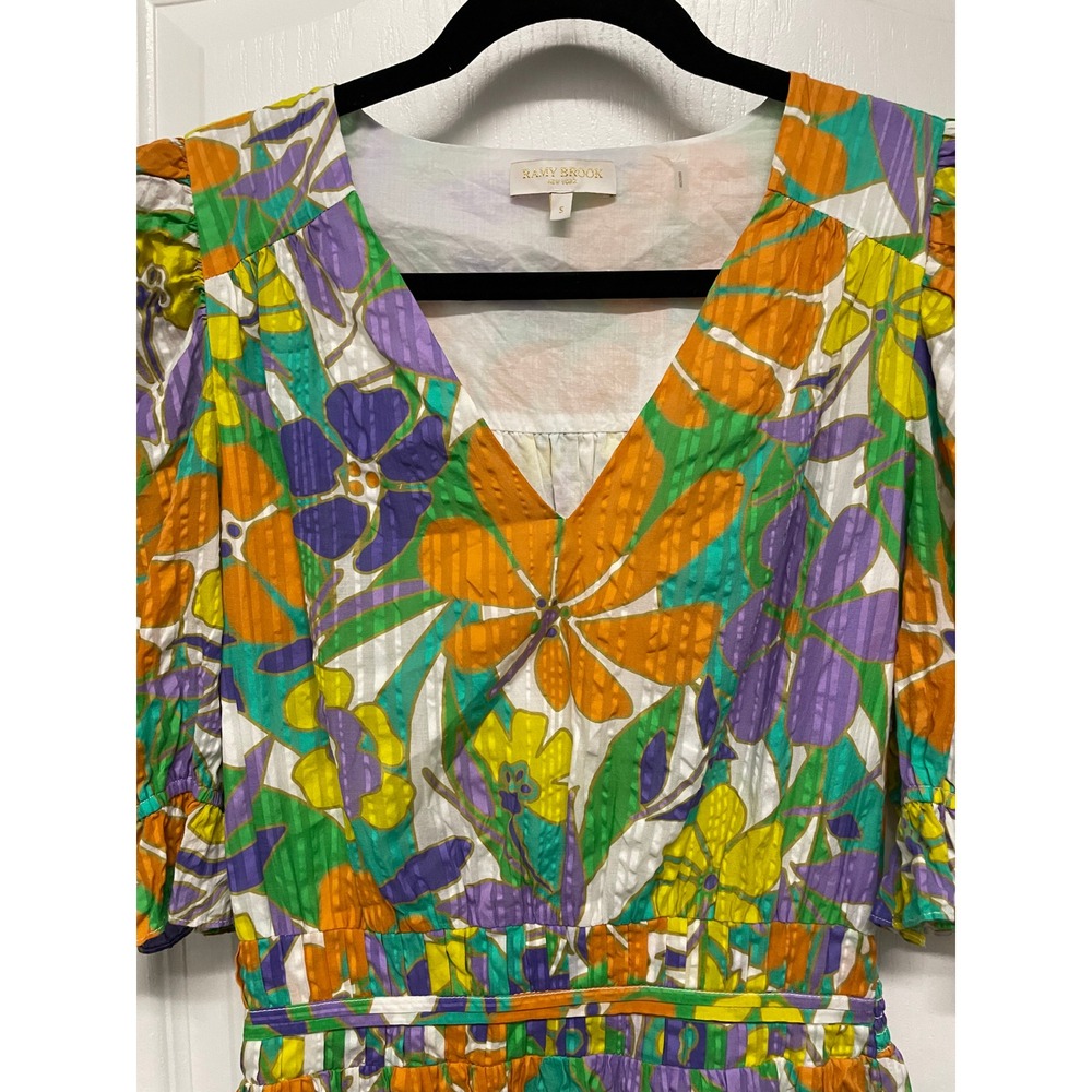 $395 Ramy Brook Retro Floral Garden Susan Mini Dress‎ - Size Small - Picture 4 of 11